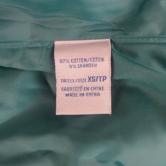 Y2K cotton velvet teal blue blazer jacket sharp lapels XS - Picture 12 of 12